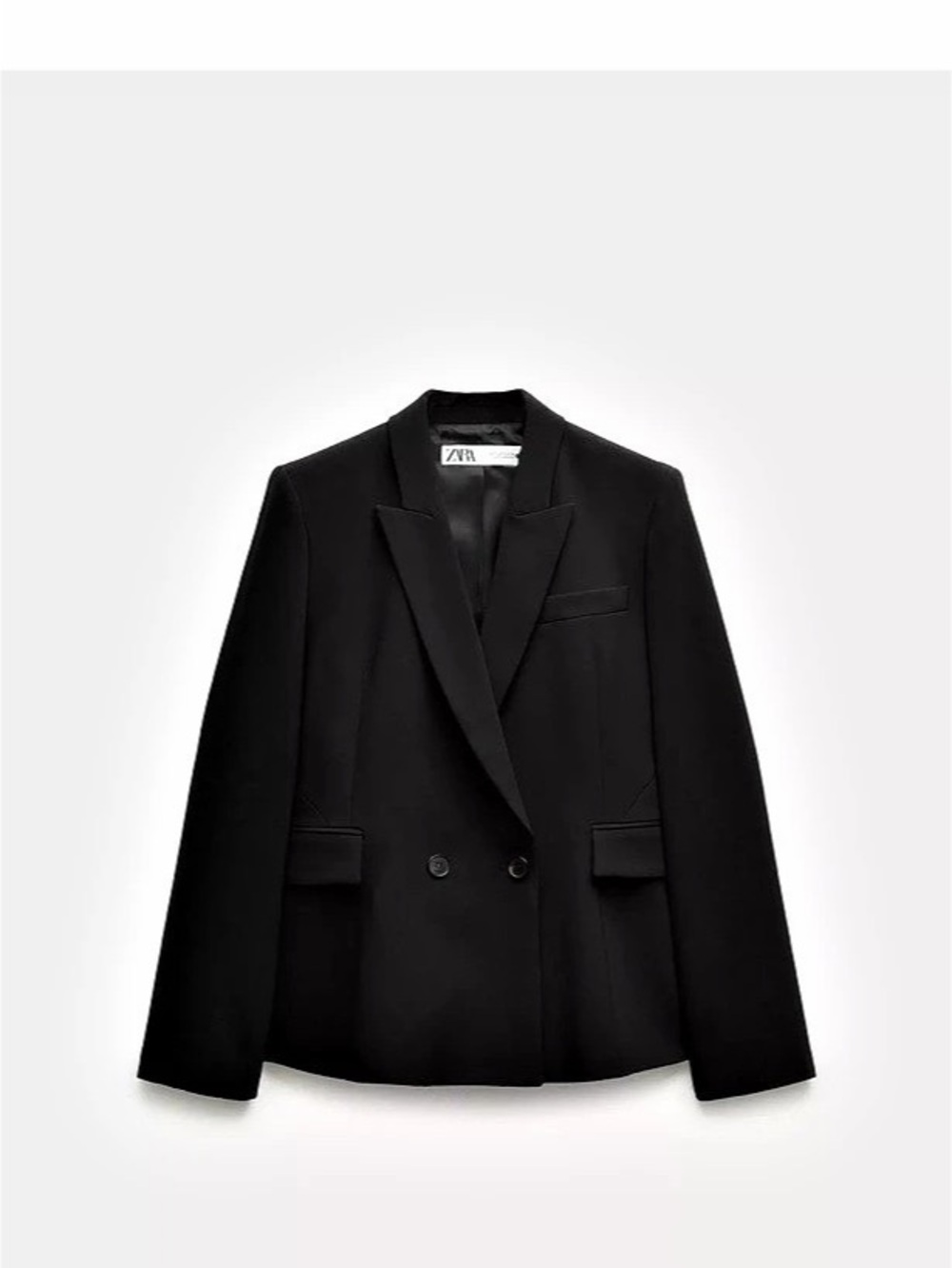 Zara ZW Collection Double-Breasted Blazer in Black